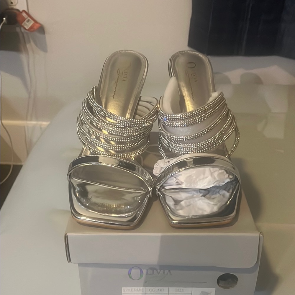 Elegant Silver Women's Heels